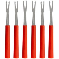 Jogo 6 Garfos 13cm Para Petisco Cabo Vermelho
